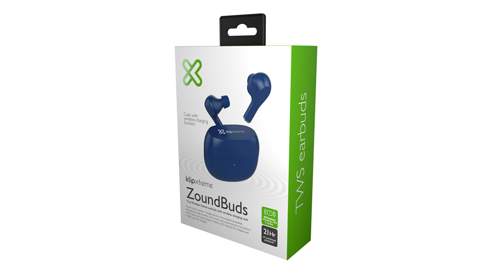 La imagen tiene un atributo ALT vacío; su nombre de archivo es Klip_Xtreme_ZoundBuds_KTE-250BL-Box1-1.jpg