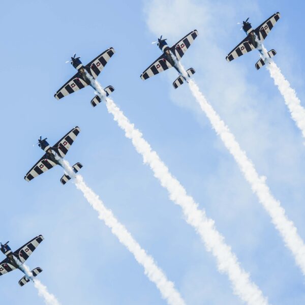 “Los Halcones” surcan los cielos de Coquimbo y deleitan con sus piruetas a cientos de personas